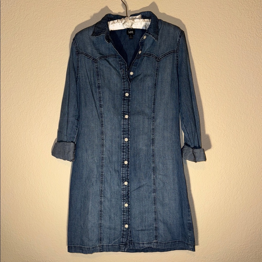 Lee Light Blue Denim Shirt Dress